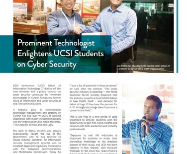 Dr Suresh Ramasamy EBSB's trainer is a member of the University's (UCSI) Industry Advisory Board