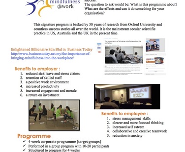 MIndfulness @ Work..Our Signature programme